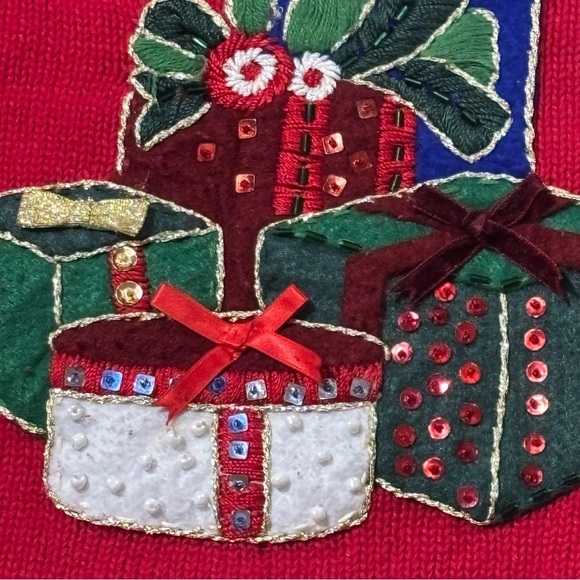 Vintage Tiara International Christmas Collection Zip Up Sweater Cardigan 2X - Picture 12 of 16